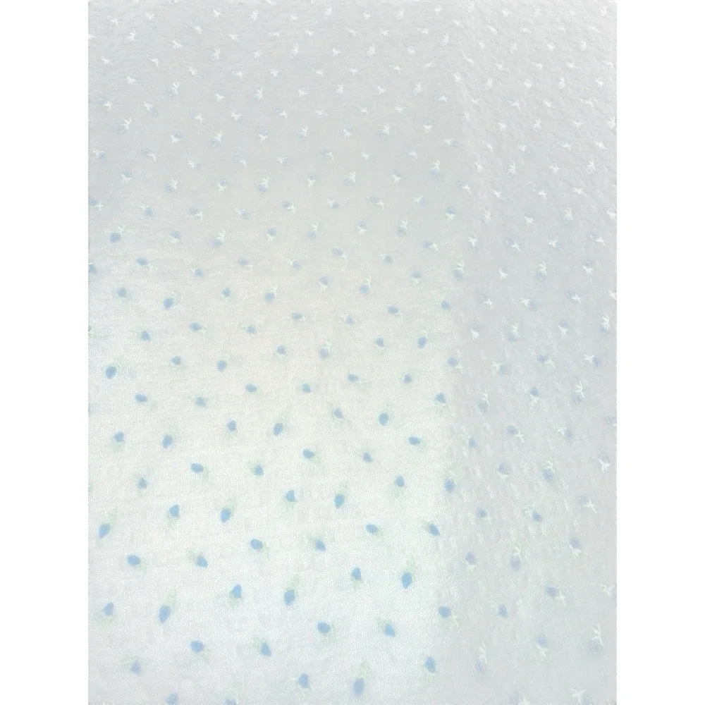 Vintage Baby Blanket Lace Trim Blue White Floral Like Weight